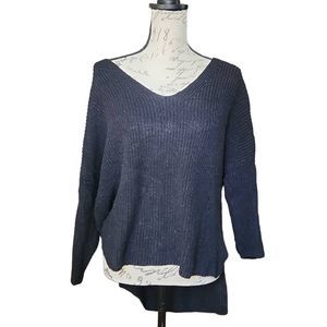 Express Ladies Size Large Black Hi-Lo Cross Back Sweater